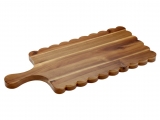 Superior Scallop Acacia Wood Charcuterie Board - Elegant Serving Platter